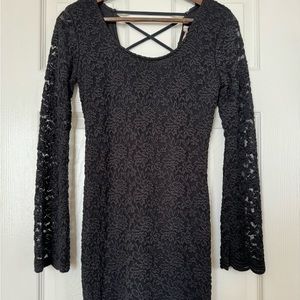 Little Black Dress- lace bodycon mini dress